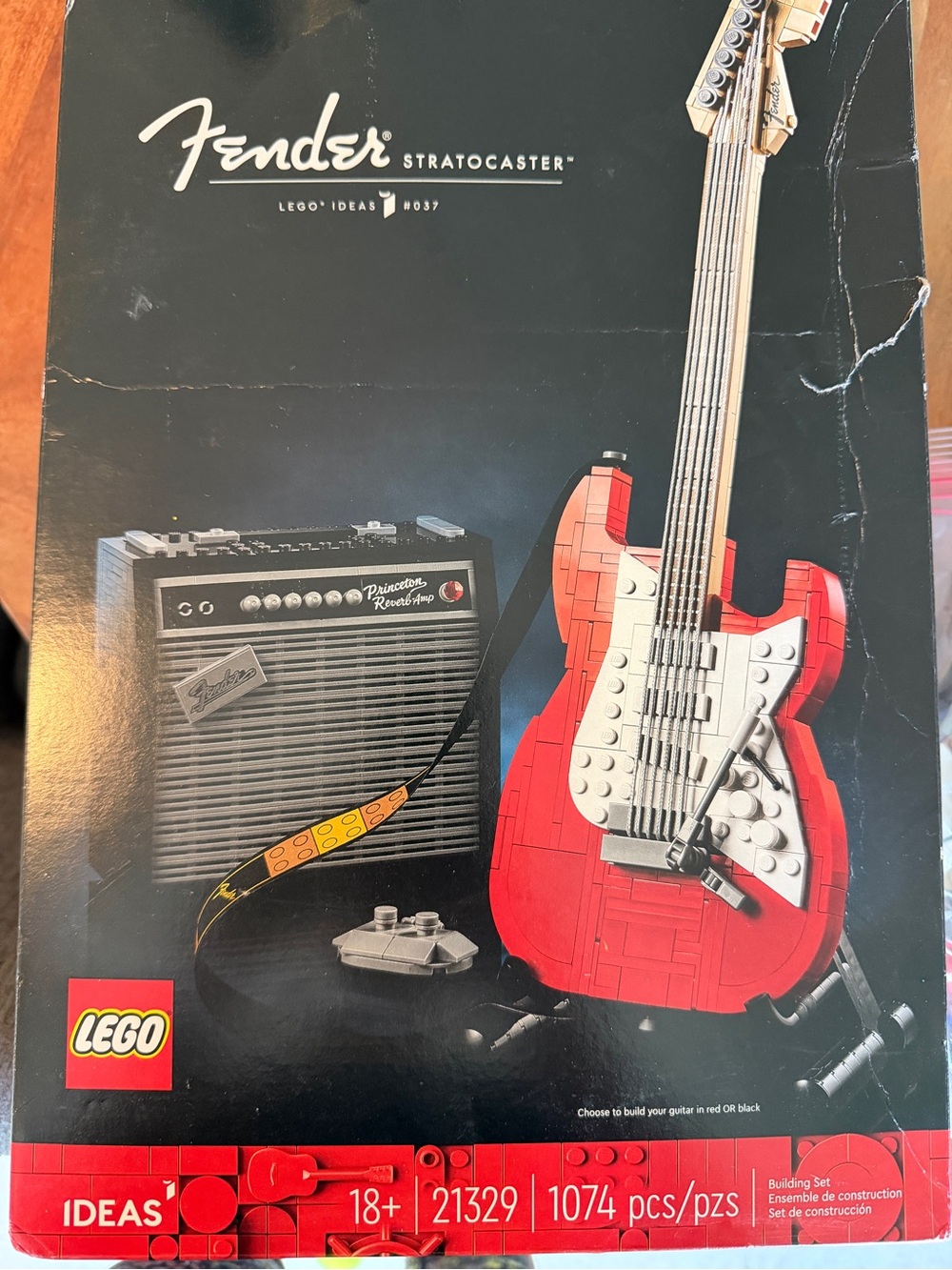 Lego Red Fender Stratocaster Guitar Building Set 21329
